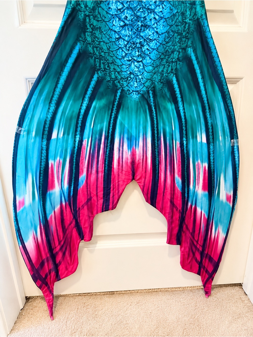Foloeo Vibrant Mermaid Tail Swimsuit - Teal & Pink - Picture 2 of 7